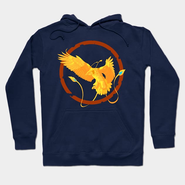 Phoenix Mythical Fire Bird Hoodie by Gold Wings Tees